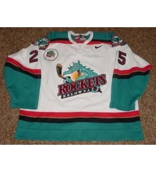 Custom WHL Kelowna Rockets 99 00 Matt Forsyth Home Hockey Jersey White